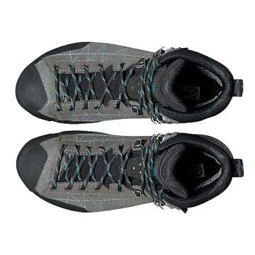 SCARPA Women's Zodiac Plus GTX Waterproof Gore-Tex Boots for Backpacking and Hiking - Shark/Maldive - 8-8.5