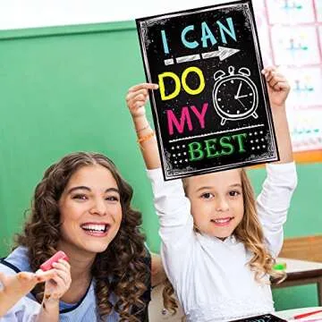14 Motivational Posters for Classroom What is Your Mindset Bulletin Board Decoration, Inspirational Sign Positive Quote Wall Art I Can for Office Teachers Students School Classroom Decorations