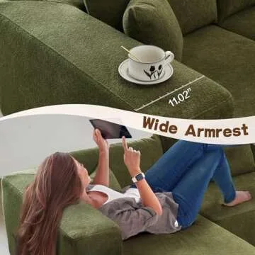 XIZZI Modular Sectional Sofa, L-Shape Upholstered Cloud Couch, Modern Minimalist Couches for Living Room, Free Combination Deep Seat Corner Couch (Green, Sherpa/Left Facing Chaise)