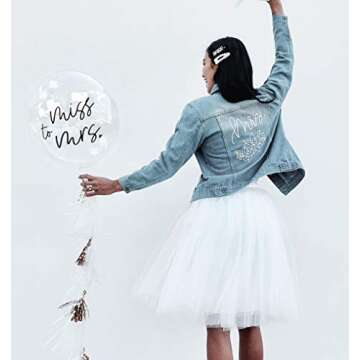 ModParty Bride Jean Jacket for Wedding Mrs Denim Jacket Honeymoon Gift