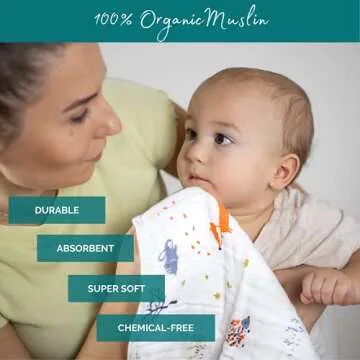 Organic Muslin Baby Washcloths - Gentle and Reusable Wipes