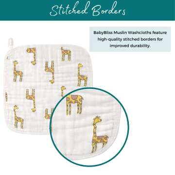 Organic Muslin Baby Washcloths - Gentle and Reusable Wipes