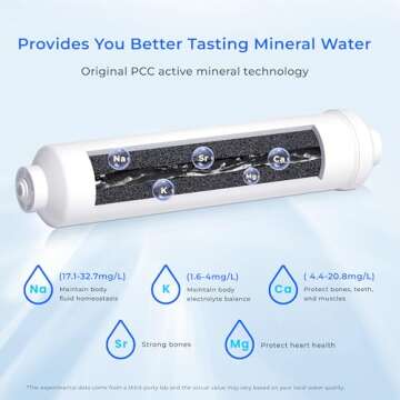 Waterdrop Remineralization Filter WD-MNR35, 1/4" Quick Connect Mineral Filter for Reverse Osmosis System, Restore Essential Minerals for RO System, RO Mineral Filter, Under Sink Water Filtration