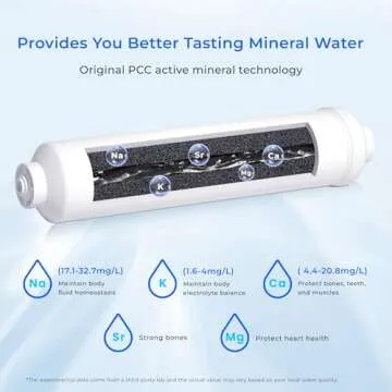 Waterdrop Remineralization Filter WD-MNR35, 1/4" Quick Connect Mineral Filter for Reverse Osmosis System, Restore Essential Minerals for RO System, RO Mineral Filter, Under Sink Water Filtration