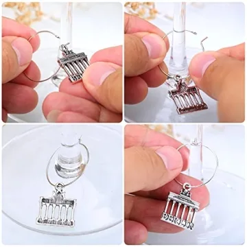 Gnollko Travel Wine Glass Charms - 16 Unique Designs