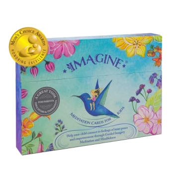 Imagine Meditation Cards for Kids - Award-Winning Mindfulness Kit of XL Cards with Calming Guided Me...