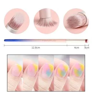 HYWWPFLAY 6pieces Ombre Nail Brush Wood Nail Pen Ombre Brush for Gel Nails Nail Gradient Brush Nail Design Brushes Nail Painting Kit Nail Art Tools Acrylic Nail Accessories