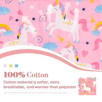 Sivio Weighted Blanket | 100% Cotton & Premium Glass Beads | 36"x 48" 5lbs | Washable Breathable Heavy Cooling Blanket for Hot & Cold| Pink Unicorn