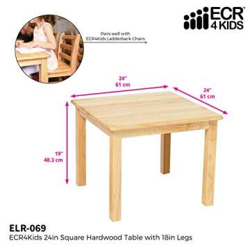 Hardwood Activity Table for Kids - Safe & Durable