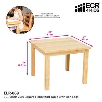 Hardwood Activity Table for Kids - Safe & Durable