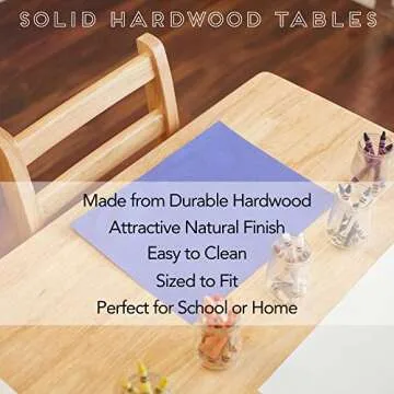 Hardwood Activity Table for Kids - Safe & Durable