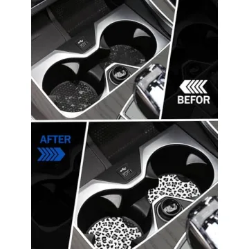 Stylish Cup Holder Coasters for Cars | Set of 2 Snow Leopard