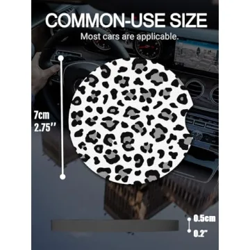 Stylish Cup Holder Coasters for Cars | Set of 2 Snow Leopard