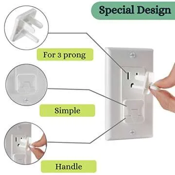 Bates- Outlet Covers Child Proof, 10 Pack, 3 Prong Outlet Covers, Baby Proof Outlet Covers, Baby Outlet Covers, Child Proof Outlet Cover, Child Safety Outlet Covers, Electrical Safety Baby Products
