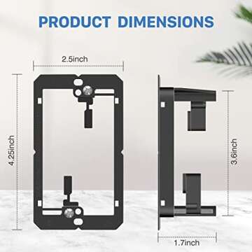 ANONION 4 Pack Ethernet Wall Plate 2 Port Keystone Jack Blue Cat6 RJ45 Coupler Outlet Connector with Single Gang Low Voltage Mounting Bracket, White