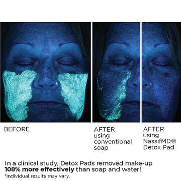 NassifMD Detox Pads Facial Radiance Pads, Glycolic Acid Pads, Witch Hazel Toner, Face Exfoliating Pads Salicylic Acid Wipes, BHA AHA Pads, Resurfacing Pads for Face (30 Count or 60 Count)