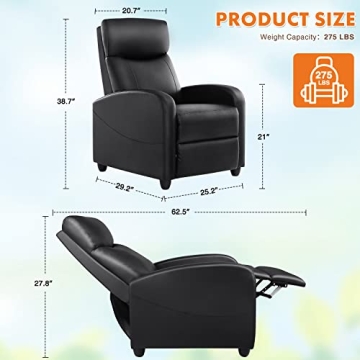Sweetcrispy Recliner Chair with Massage & Adjustable Comfort