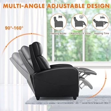 Sweetcrispy Recliner Chair with Massage & Adjustable Comfort