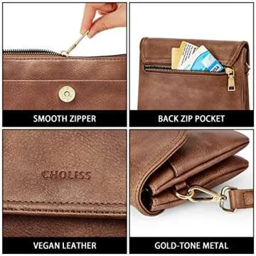 CHOLISS Vegan Leather Crossbody Bags for Women
