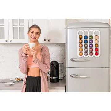 Demi's Home Magnetic Coffee Pod Holder for Nespresso Vertuo Capsules - Suitable to be Mounted on the Fridge (White)