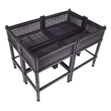 City Farmer USA Elevated Raised Garden Bed with Legs 7" Depth Planter Box | Non-Toxic Sun Protected ...