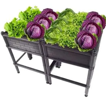 City Farmer USA Elevated Raised Garden Bed with Legs 7" Depth Planter Box | Non-Toxic Sun Protected Material | 36" L X 24" W X 27" H for Easy Planting | Large Vegetable & Herb Backyard Patio