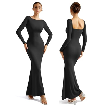 SUUKSESS Ribbed Maxi Dress - Stylish Bodycon Dress for Women