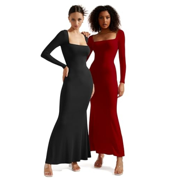 SUUKSESS Ribbed Maxi Dress - Stylish Bodycon Dress for Women