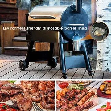 Grease Drip Bucket with12-Pack Disposable Foil Liner Kit Replacement Parts for Traeger Pitboss Oklahoma Joe's, Also Fits Most Wood Pellet Grill & Offset Smokers