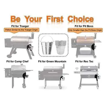 Grease Drip Bucket with12-Pack Disposable Foil Liner Kit Replacement Parts for Traeger Pitboss Oklahoma Joe's, Also Fits Most Wood Pellet Grill & Offset Smokers