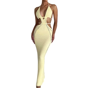 MYBFYABO Women's Halter Bodycon Mini Dress for Summer