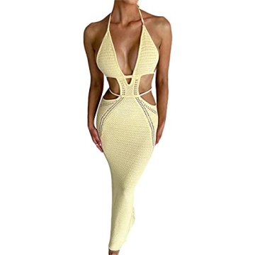 MYBFYABO Women's Halter Bodycon Mini Dress for Summer
