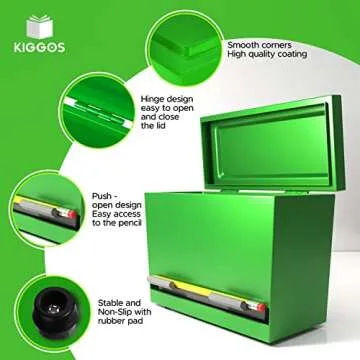 Stylish Green Stainless Steel Pencil Dispenser for Classroom