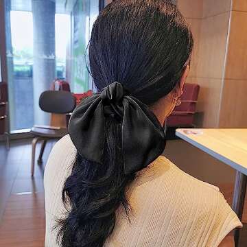 AEGYPIUS 2PCS Elegant Bow Scrunchies Set – Chic Silk Hair Ties