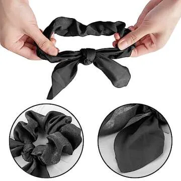 Satin Bow Scrunchies Set for Women - Stylish & Versatile