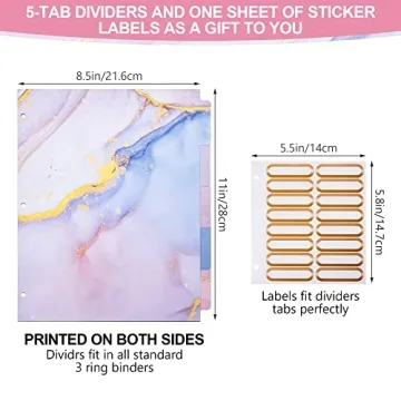 NELOVI Cute 1 Inch 3 Ring Binder - Pink Marble Design