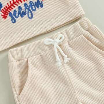 Baby Boy Baseball Outfit Soft Cotton Tee & Shorts Set