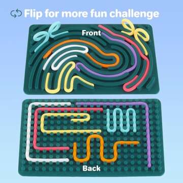 Boxgear Sensory Activity Board Silicone Fidget Toy Sensory Fidget Toys for Kids 8-12 | Quite Fidget Toy for Classroom, Autism Sensory Activities Toy for Calming, Anxiety, ADHD (size1)