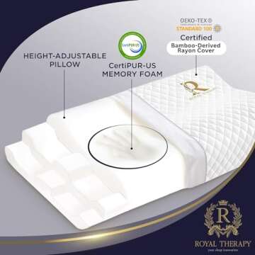 Royal Therapy Memory Foam Pillow - Ergonomic Comfort for Pain Relief