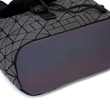 KAISIBO Women Geometric Rhomboids Lattice Long Wallet and Purse (Luminous backpack 4)