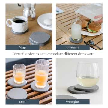 Dorai Home Stone Coaster Set – Absorbent Diatomite Coasters