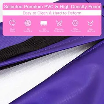 Giantex Incline Gymnastics Mat Wedge Folding and Non-Folding Gymnastics Gym Fitness Skill Shape Tumbling Mat for Kids Play Home Exercise Aerobics (Pink/Purple/Non-Folding)