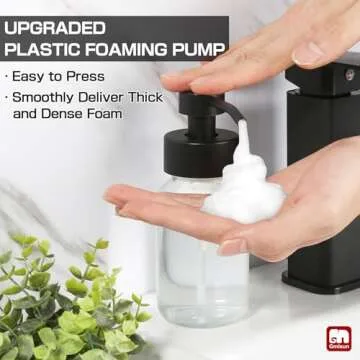 GMISUN Foaming Hand Soap Dispenser - Modern Clear Glass Pump for Kitchen and Bathroom