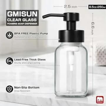 GMISUN 8.5 oz Foaming Hand Soap Dispenser with Pump
