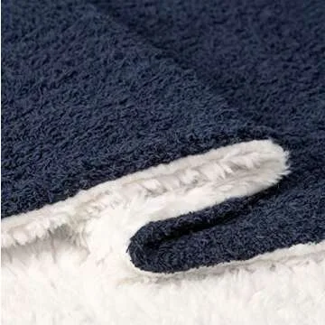 UGG Discontinued 16649 Ana Plush Flannel Oversized Reversible Fleece Throw Blanket Luxury Lightweight Comfortable Cozy Hotel Style Machine Washable Luxurious Blankets, 70 x 50-Inch, Navy