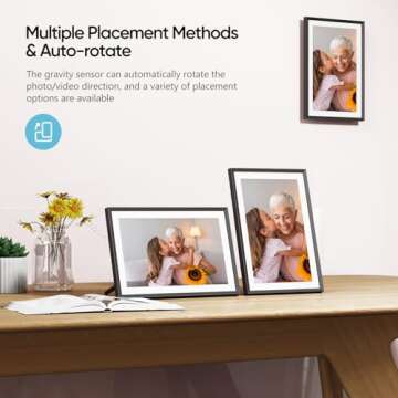 ARZOPA Frameo Digital Picture Frame 10.1 Inch Smart WiFi Digital Photo Frame 32GB with 1280x800 IPS Touch Screen, Auto-Rotate and Slideshow, Easy Setup to Share Photos Or Videos from Anywhere Anytime