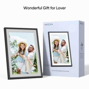 ARZOPA Frameo Digital Picture Frame 10.1 Inch Smart WiFi Digital Photo Frame 32GB with 1280x800 IPS Touch Screen, Auto-Rotate and Slideshow, Easy Setup to Share Photos Or Videos from Anywhere Anytime