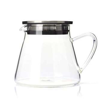 Four Life 841 Teapot Glass, Heat Resistant, 18.9 fl oz (532 ml), For 3 Cups, Lid with Tea Strainer, One Hand, Microwave and Dishwasher Safe, Not Direct Fire, Fuji Glass Teapot