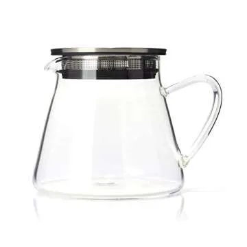 Four Life 841 Teapot Glass, Heat Resistant, 18.9 fl oz (532 ml), For 3 Cups, Lid with Tea Strainer, One Hand, Microwave and Dishwasher Safe, Not Direct Fire, Fuji Glass Teapot