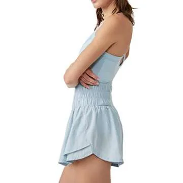 KAMOEUR The Way Home Skortsie Tennis Dress with Shorts Underneath, Sleeveless Workout Athletic Dress Romper